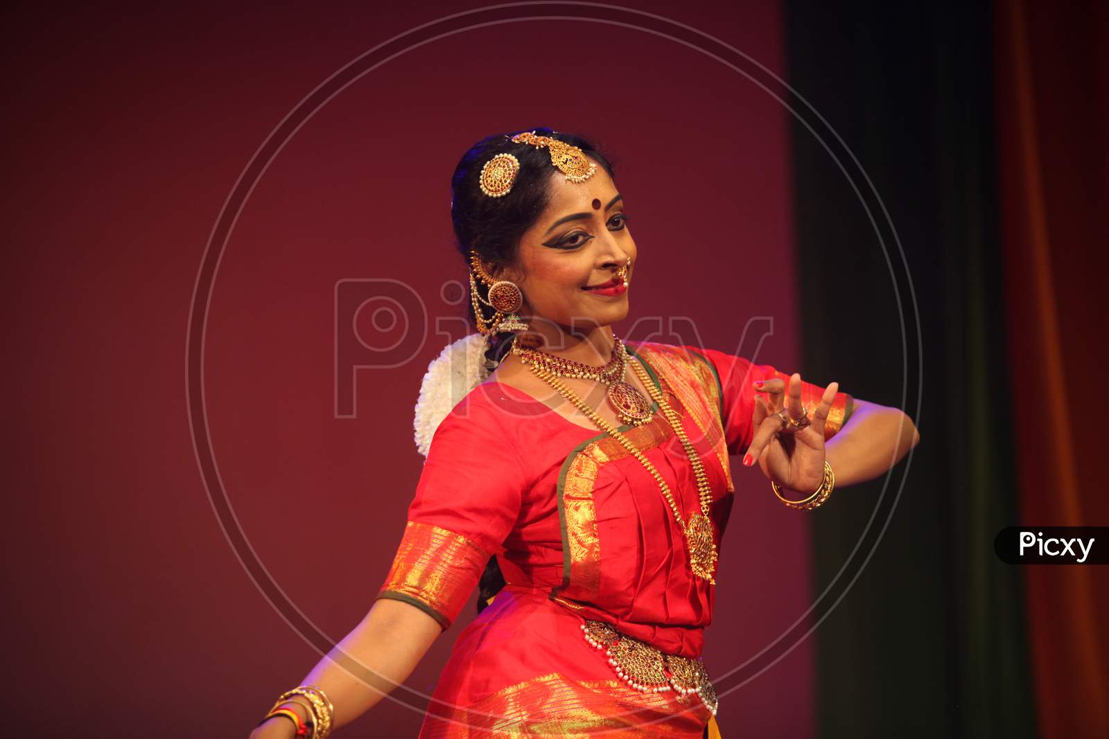 A beautiful bharatnatyam talented dancer