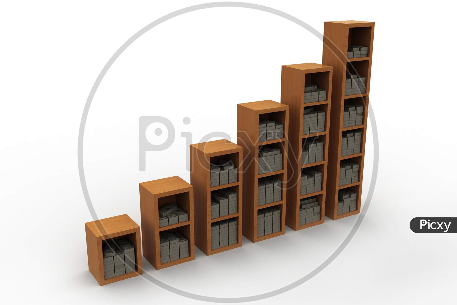 Books On A Wooden Shelf