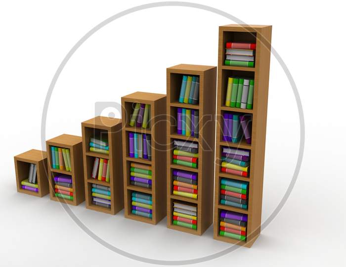 Books On A Wooden Shelf