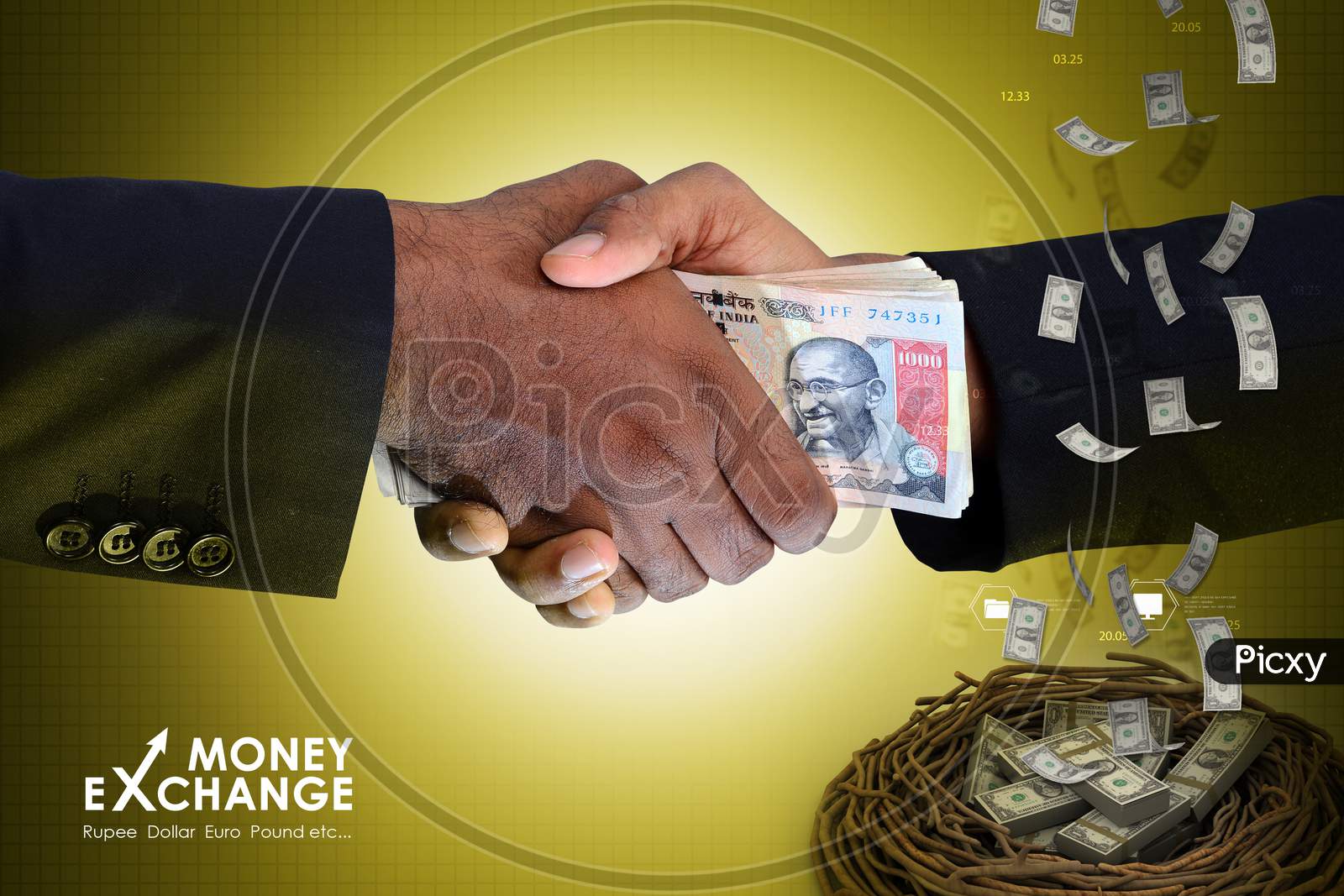 Man Hand With Currency Notes