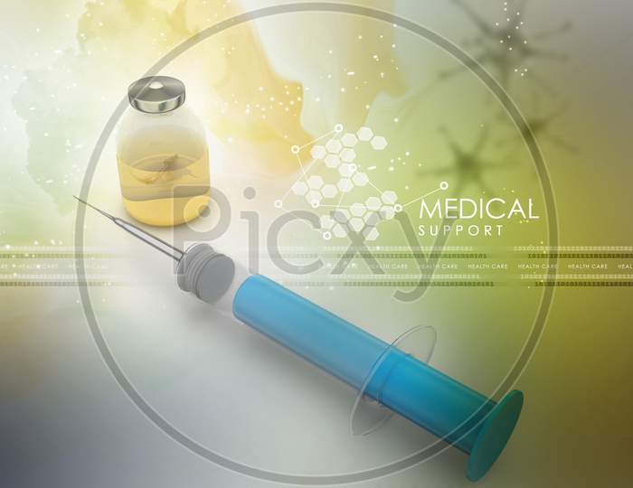 Syringe And Medicine