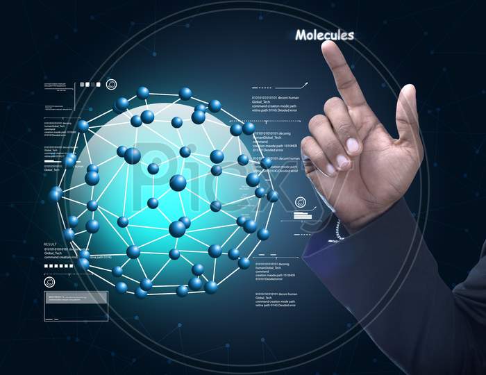 Close up shot of Person's Hand pointing towards a Network