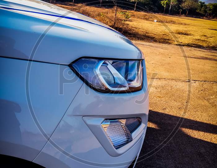 Face of car with lights