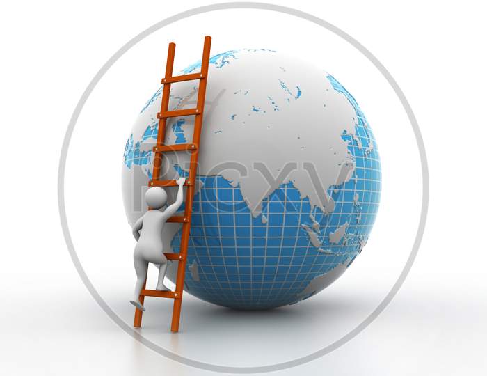 Earth Globe And Ladder
