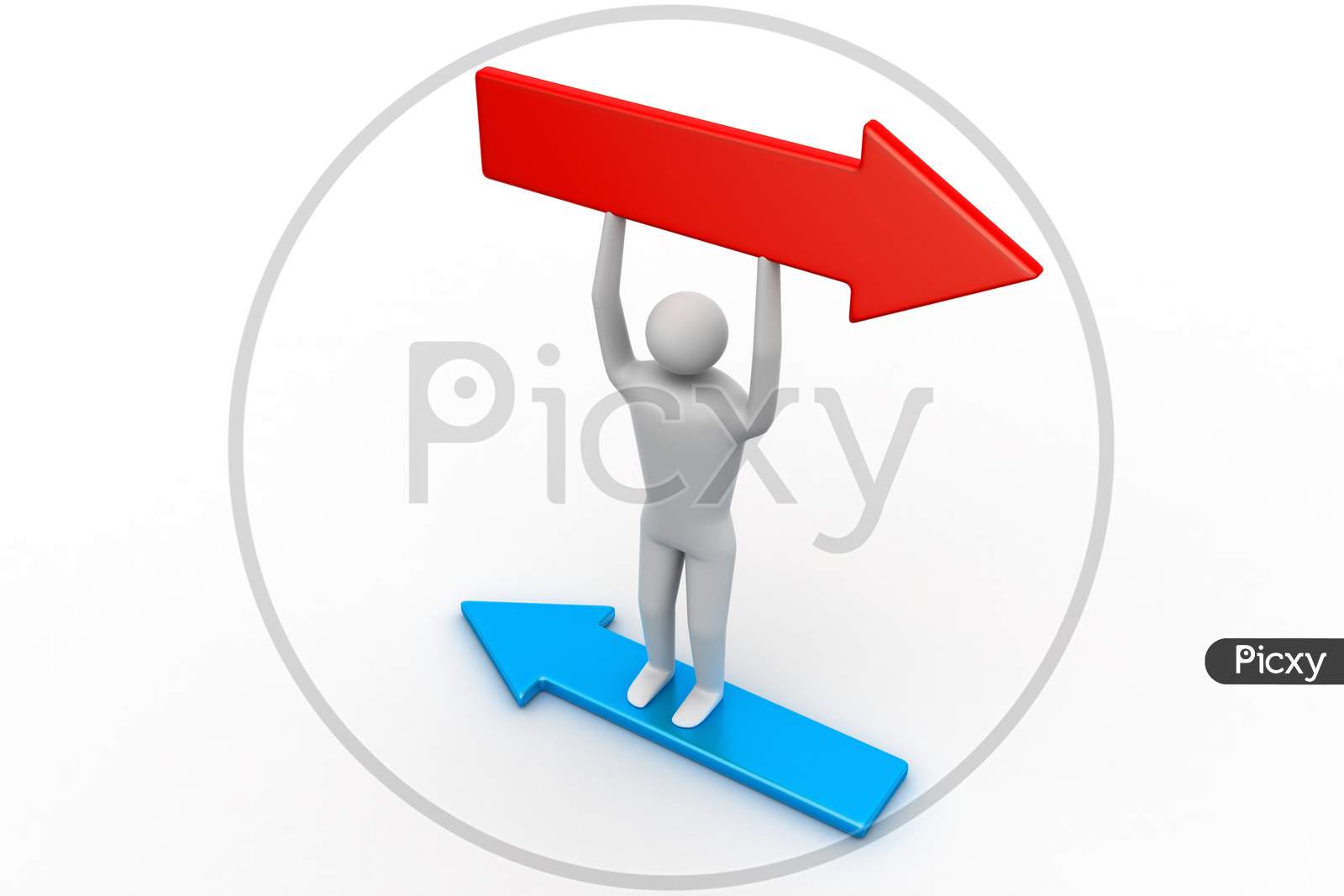 3D Person Standing  Arrow Direction