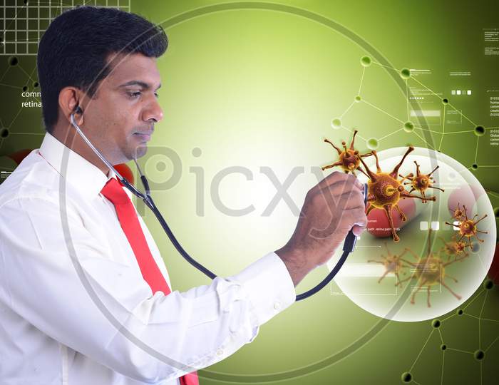 The Doctor Analysing The Virus