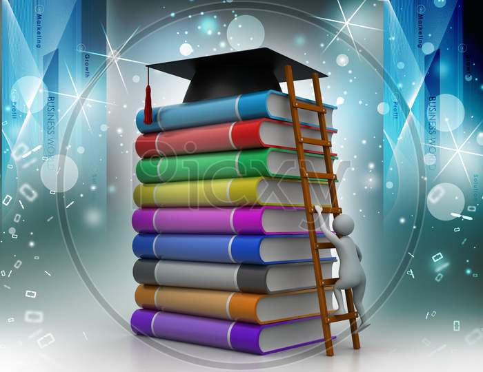 Graduation Mortar On Top Of Books