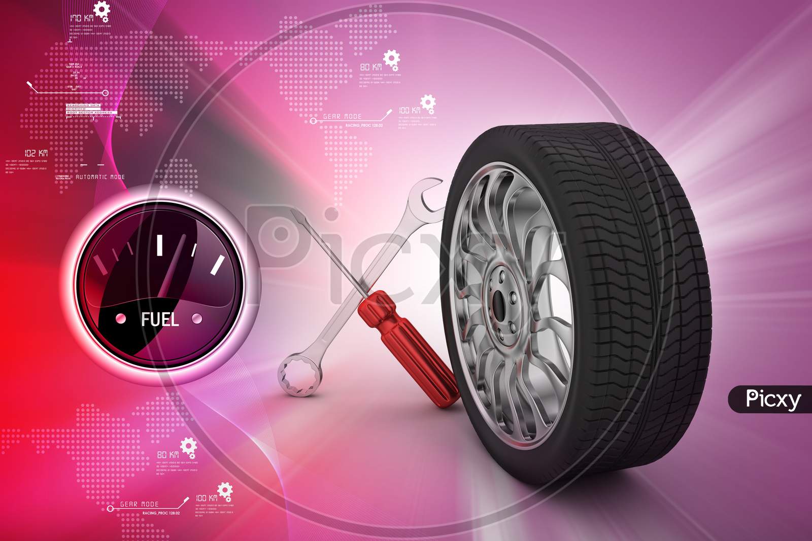 A Tyre with Mechanic Equipments