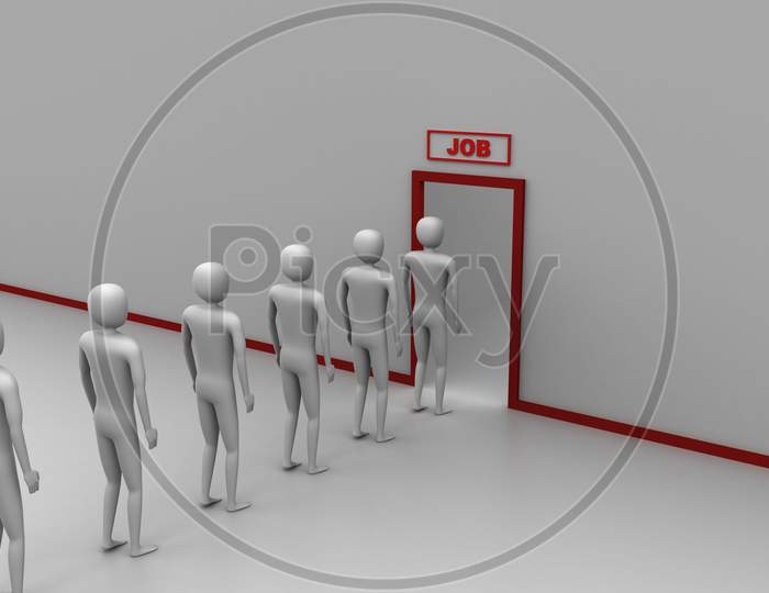 3D People Waiting For Job