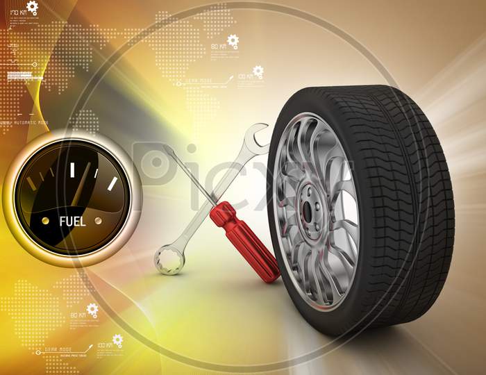 A Fuel Indicator with A Vehicle Tyre Concept
