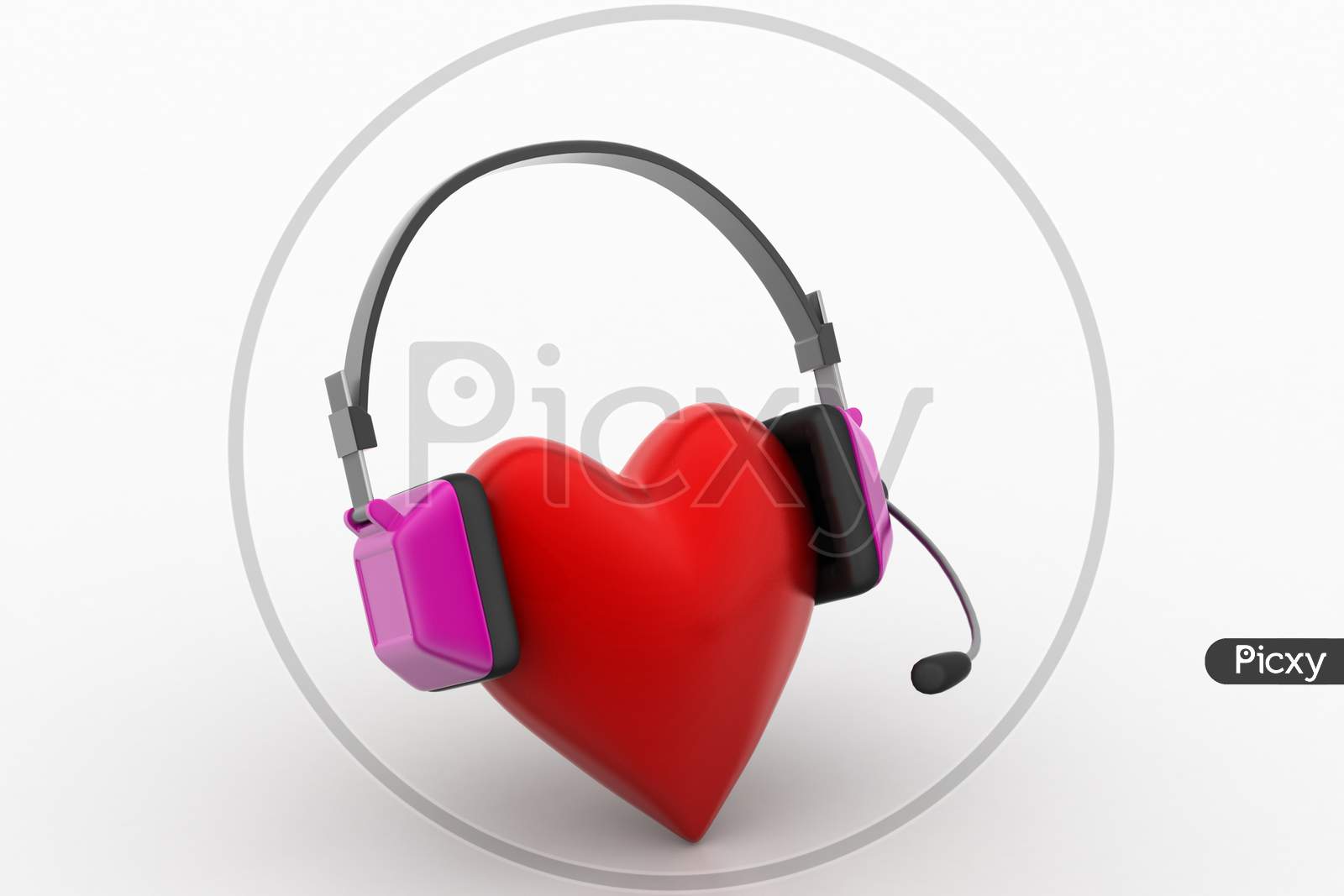 Head Phone With Love Hearts
