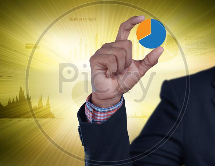 Close up shot of Person's Hands holding a Pie Chart