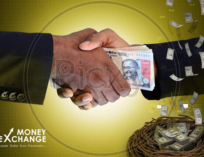 Man Hand With Currency Notes