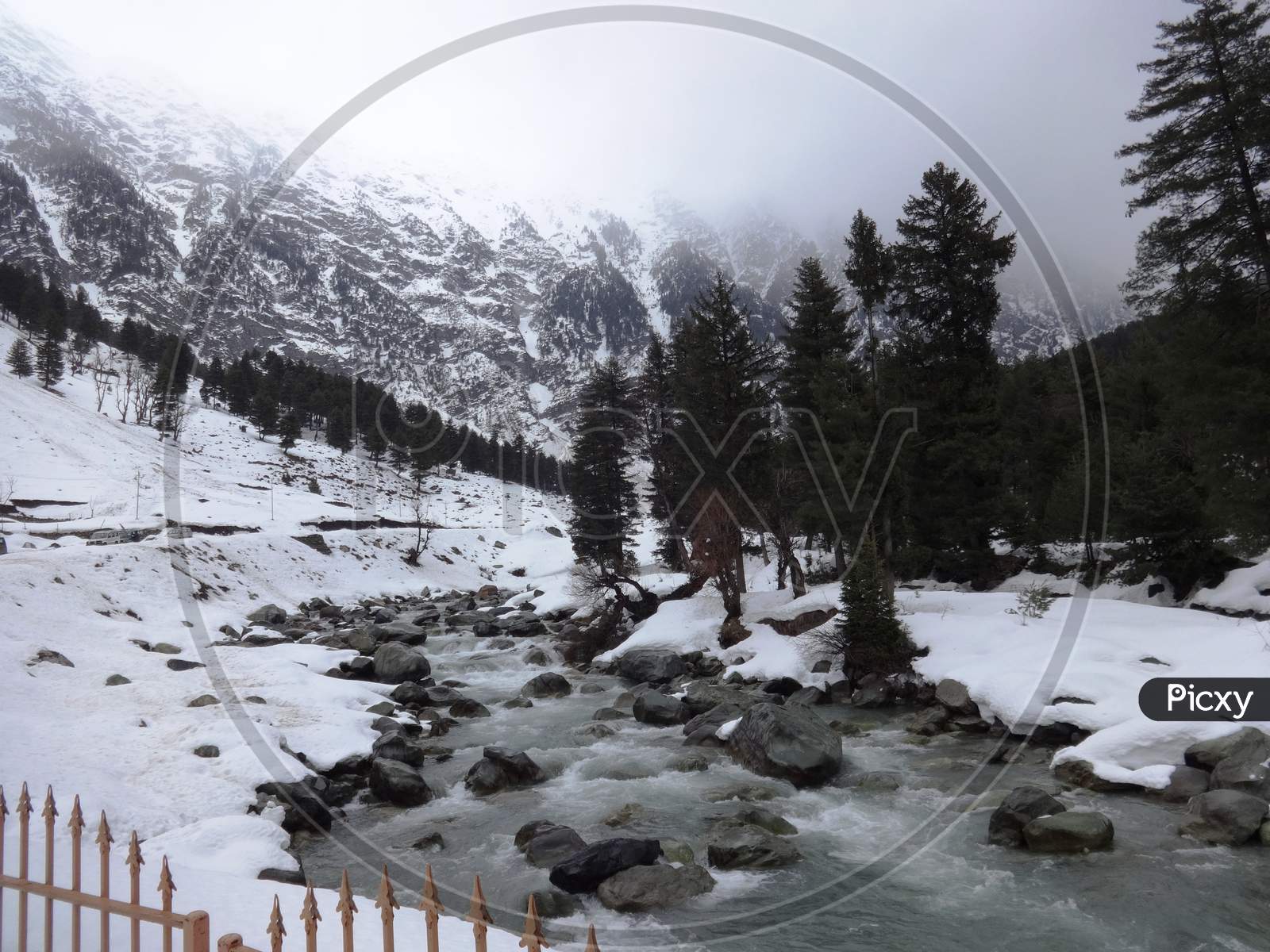 view of famous tourist hill destination Sonmarg in Kashmir