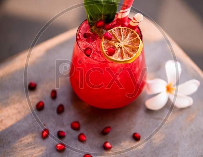 Watermelon And Pomegranate Juice