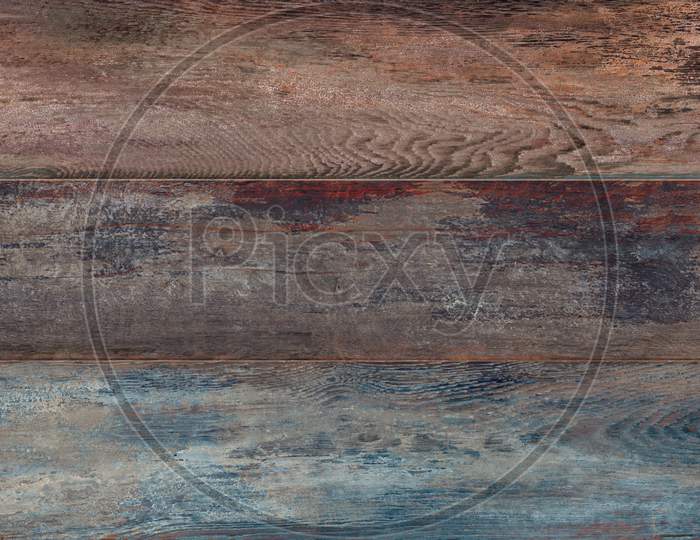 Peeling Painted Old Wooden Decor Texture Background.