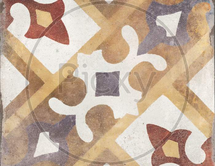 Traditional Ornate Ceramic Pattern Tile.