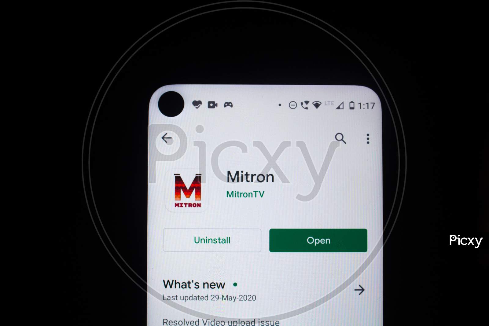 New Delhi, India - June 20 2020 : Indian App Mitron At Google Play Store, Dark Background