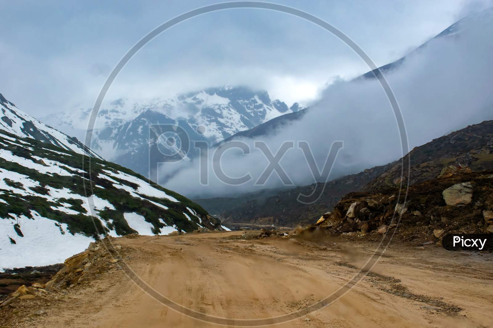 Mountain cover by Snow A Beautiful landscape in Eastern Himalaya North Sikkim India