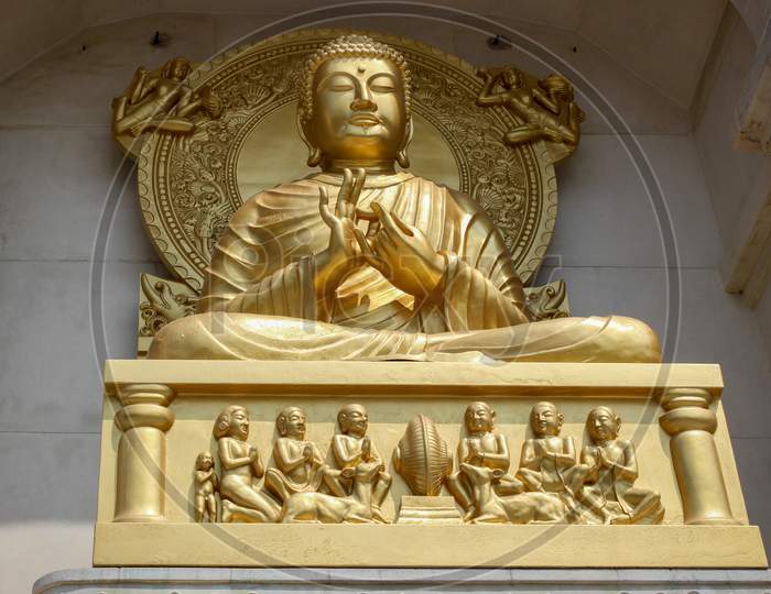 Gautama Buddha in Rajgir in Bihar / India.
