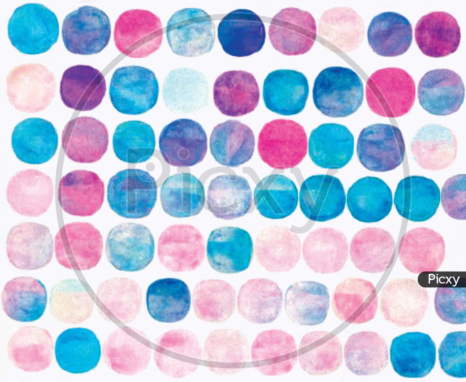 Watercolor Circles On White Background.