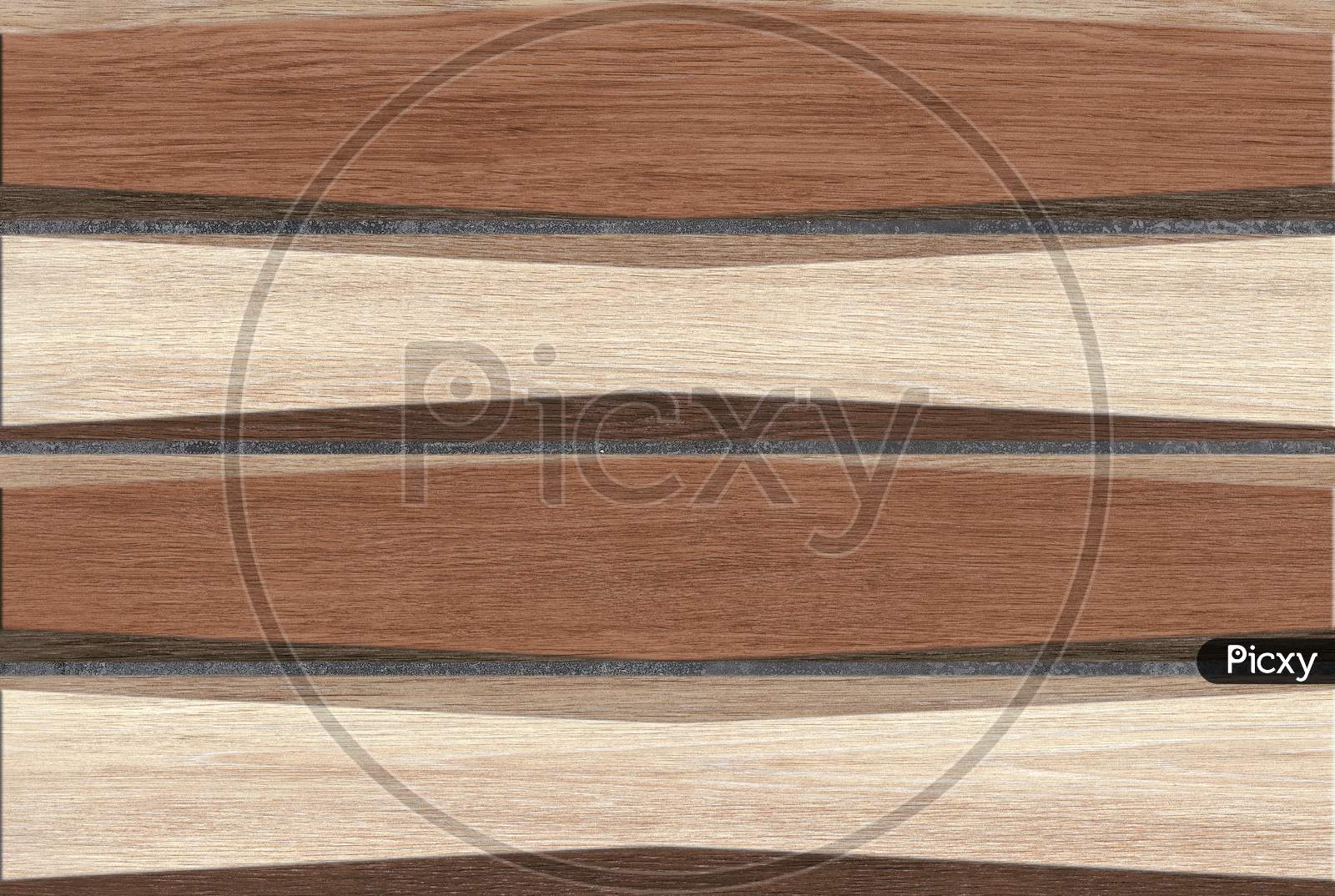 Wooden Plank Strips Brown And Yellow Wall Texture Background.