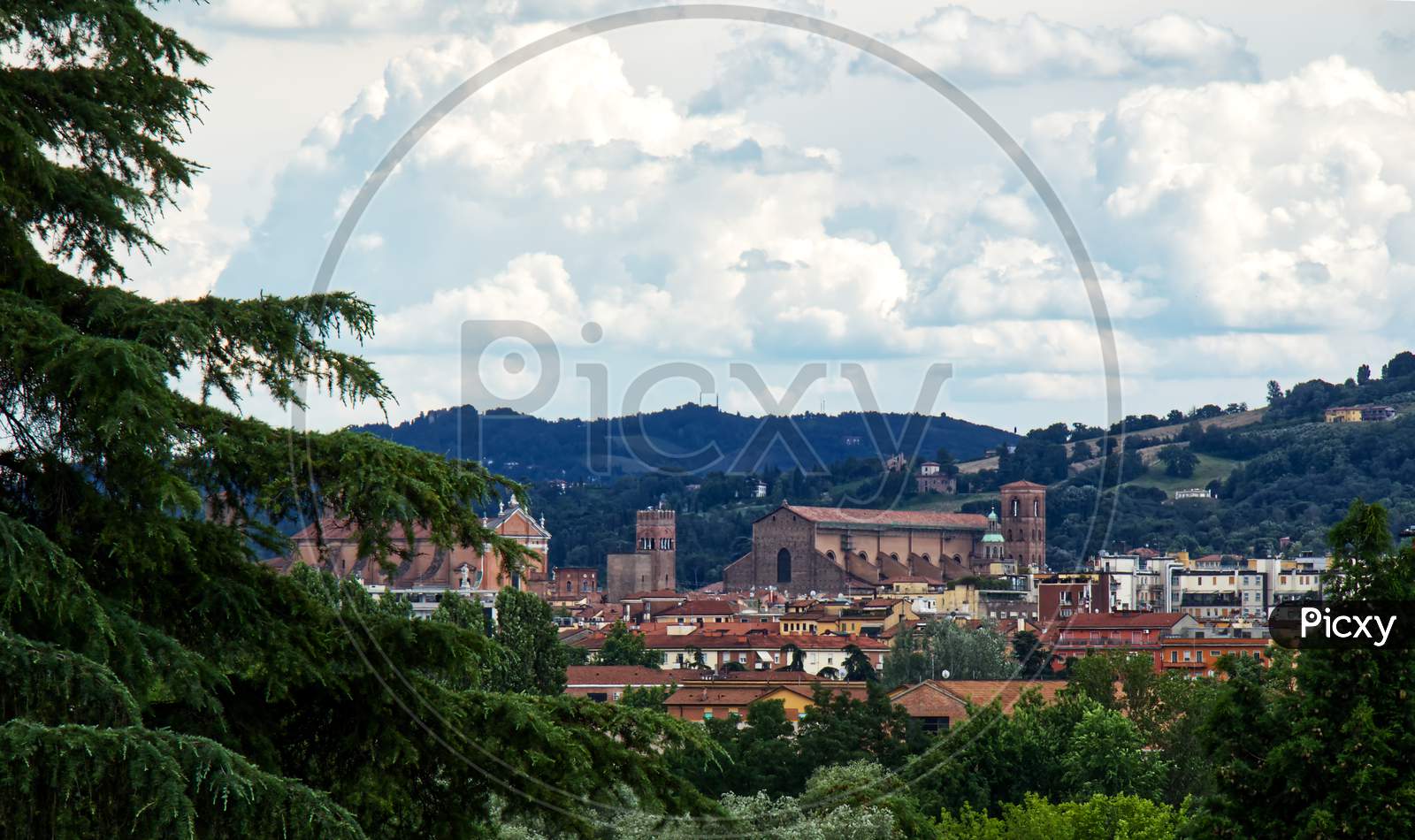 Panoramic view of Bologna. Italy
