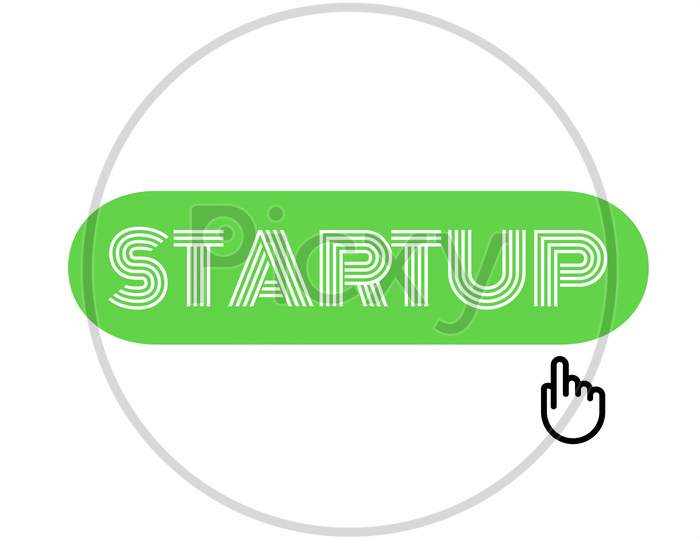 Startup banner isolated on white background