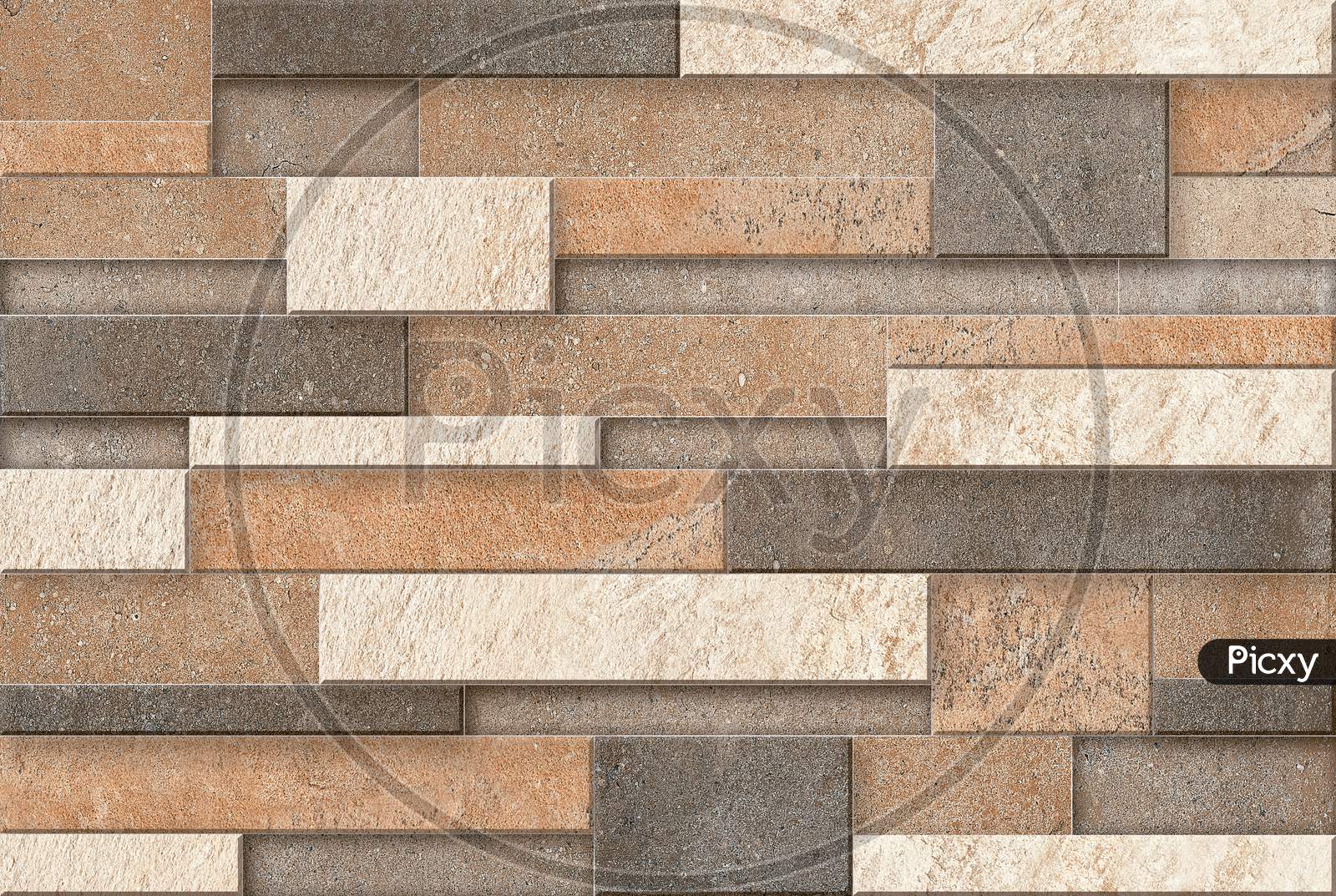 Sandstone Bricks Seamless Of House Wall And Floor Texture Background.