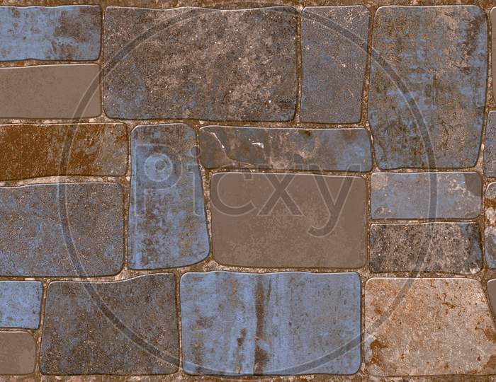 Stone Blocks In Wall Decor Texture Background.