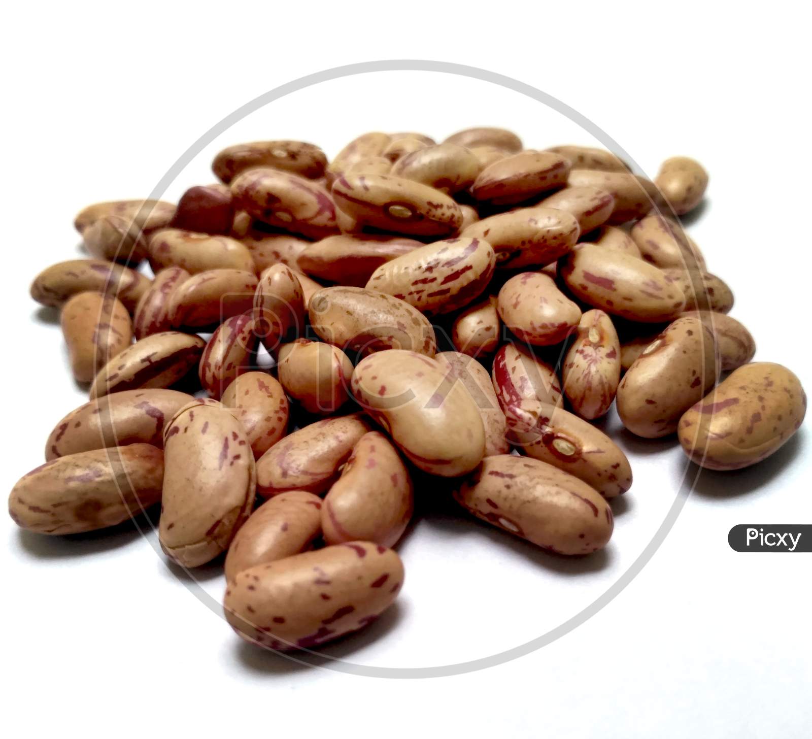 Red Kidney Beans Also Know As Azuki Beans Or Rajma Seeds Isolated On White Background