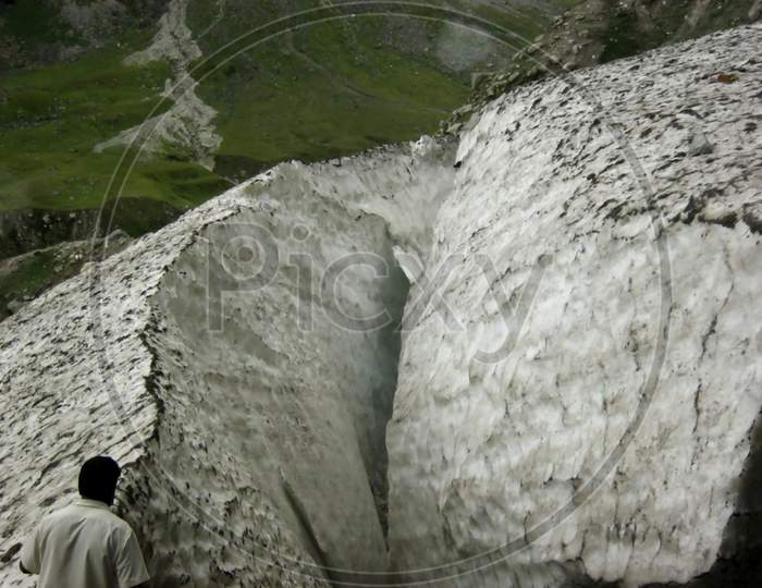 A cracked glacier view