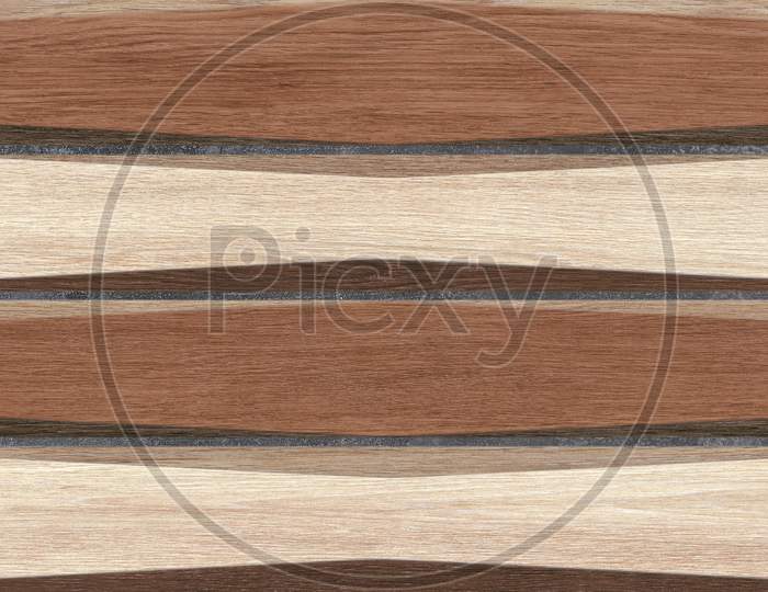 Wooden Plank Strips Brown And Yellow Wall Texture Background.