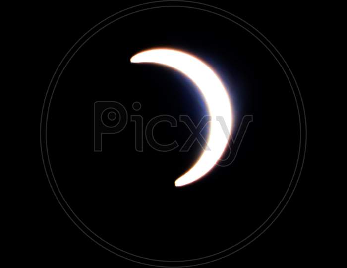 Solar Eclipse Seen From Ajmer, Rajasthan, India On June 21, 2020.