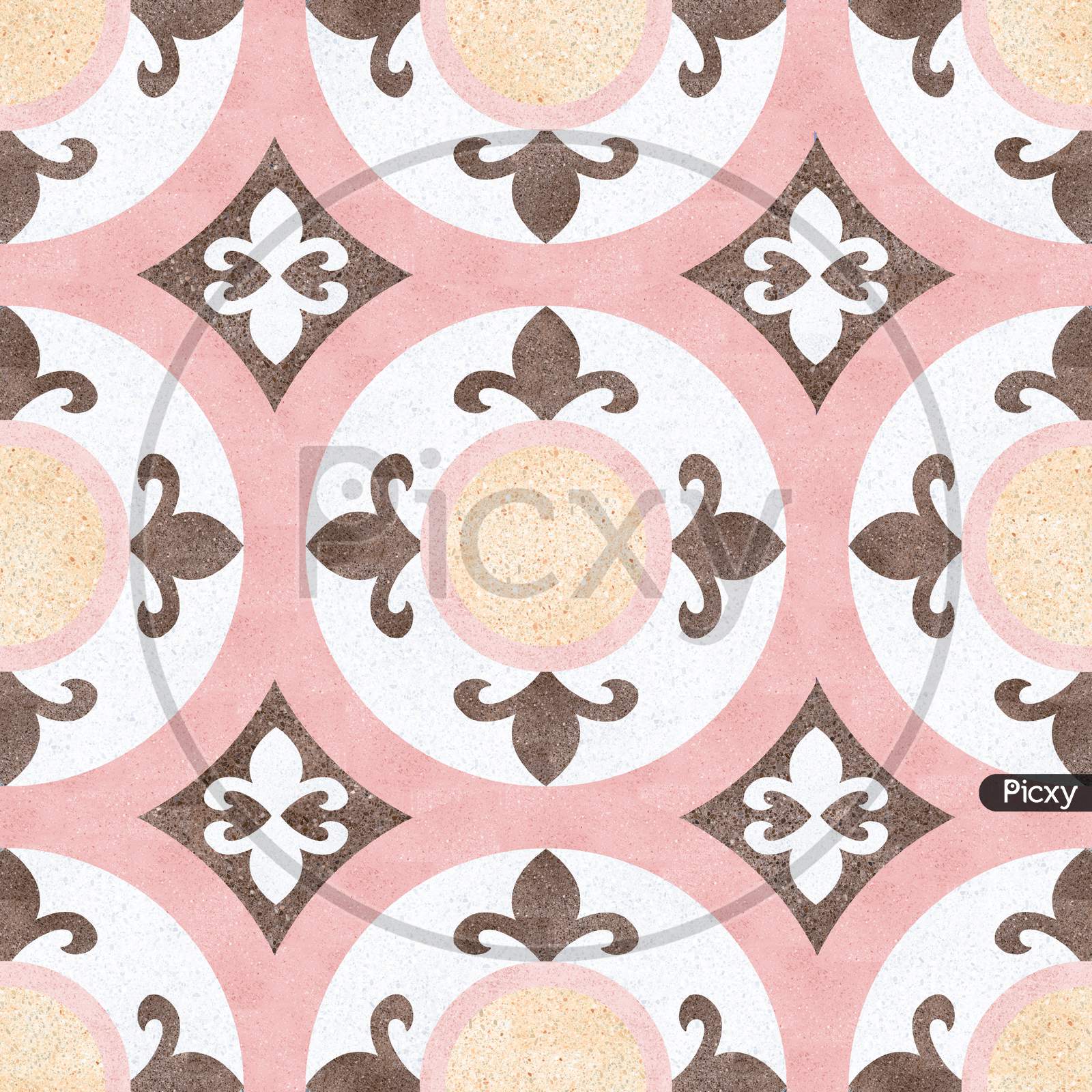 Pink Marble Geometric Pattern Shape Floor And Wall Mosaic Decor Tile.