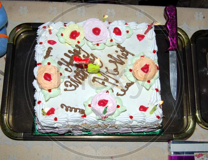 A colourful birthday cake