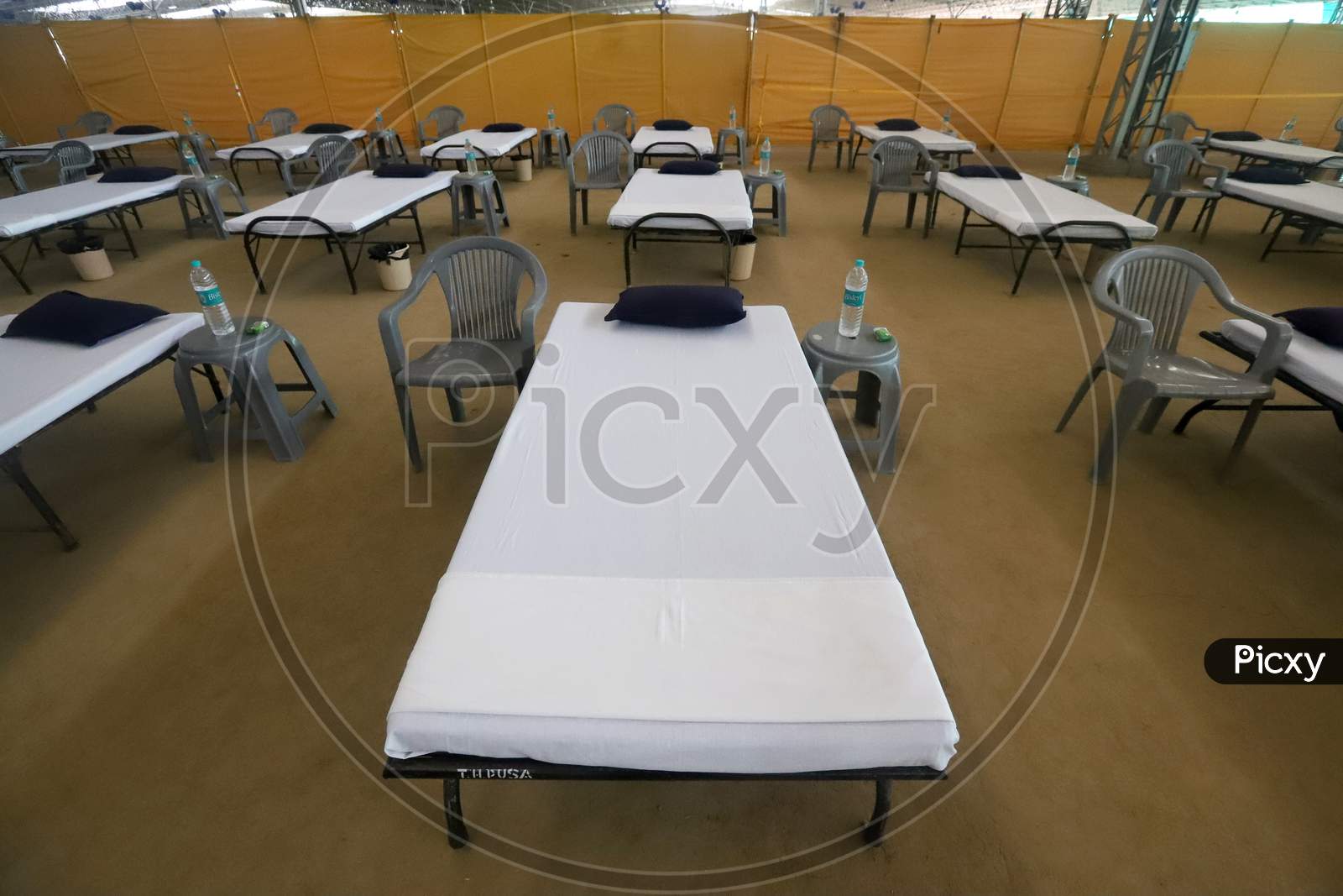 New Beds Setup Inside The Radha Soami Spiritual Centre Converted To A Quarantine Facility For Covid-19 Patients In New Delhi, On June 20, 2020