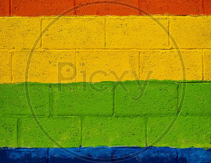 Wall With The Colors Of The Lgbt Flag