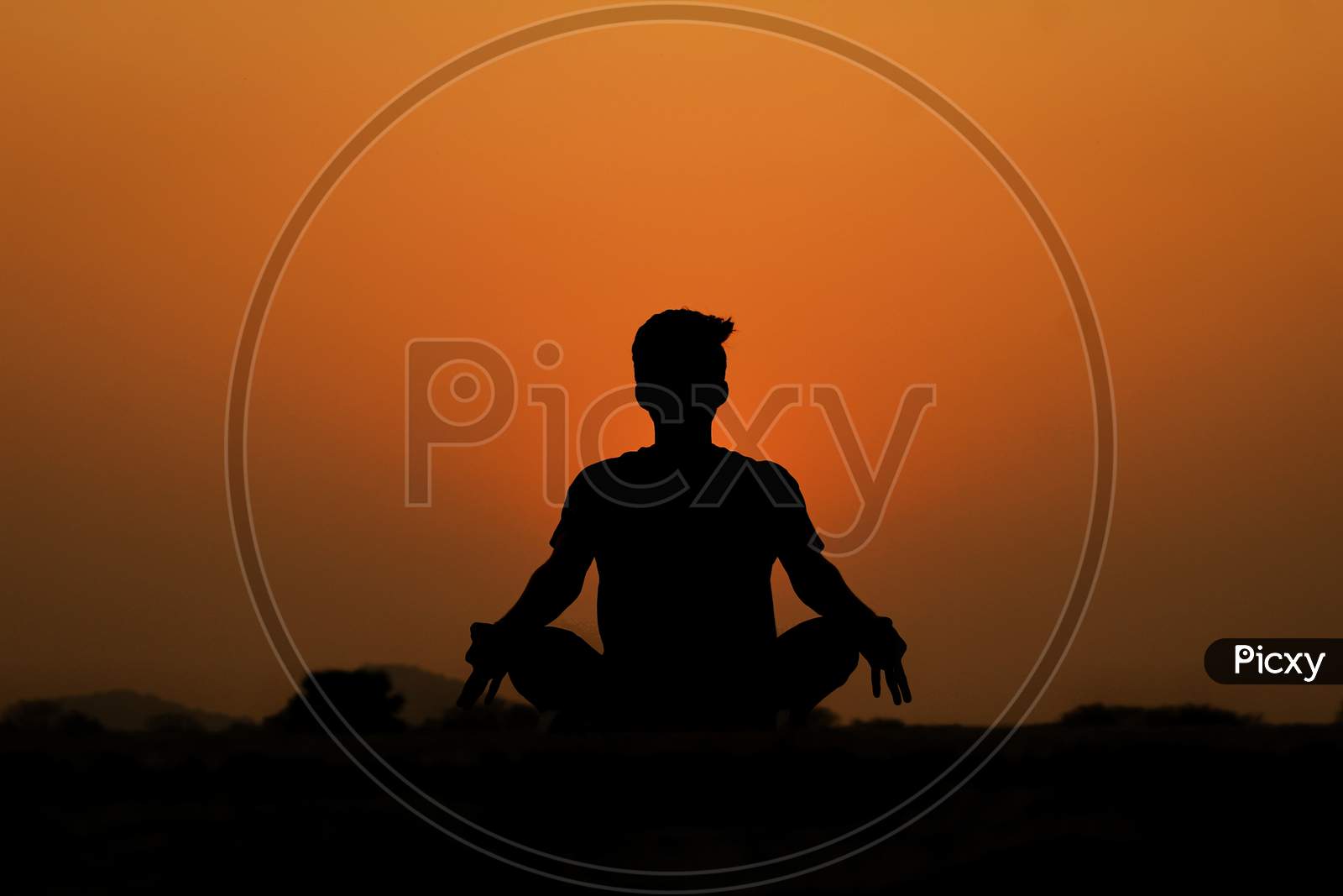 International day for yoga / Yoga Pose i.e.. Padmasana or Lotus position