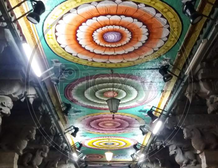 Inside Meenakshi temple,interior,architecture