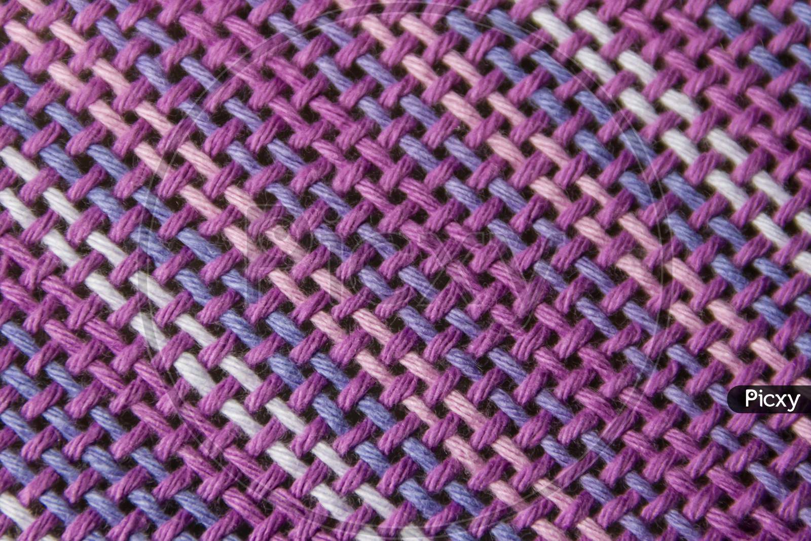 Woven Fabric Texture With Ultraviolet And Lilac Colors