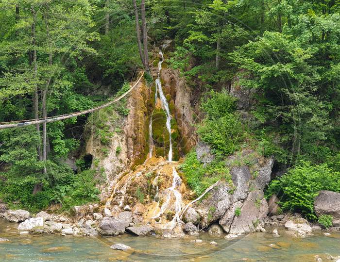 Beautiful Sipote Waterfall In Transylvania Romania