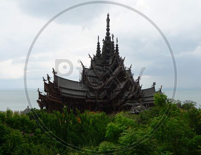 The Sanctuary Of Truth Is An Unfinished Hindu-Buddhist Temple And Museum In Pattaya, Thailand