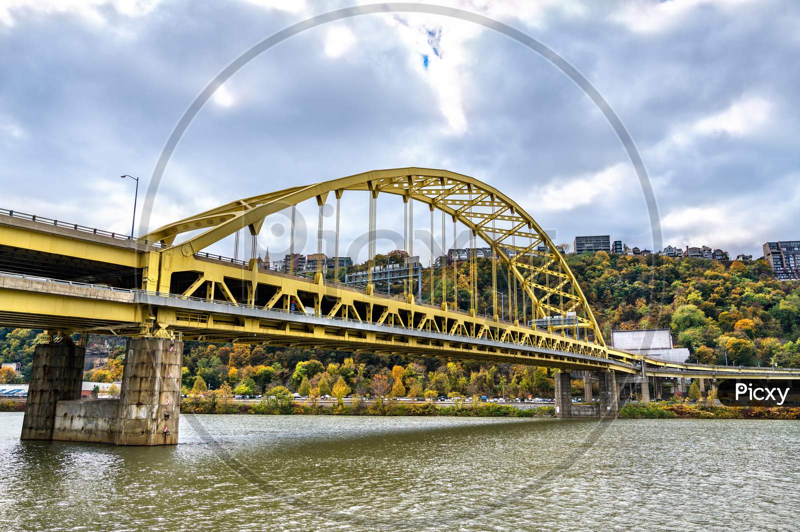 Fort Pitt Bridge Across The Monongahela River In Pittsburgh, Pennsylvania