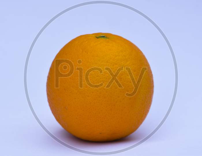 Tangerine Mansarin Orange Single Close Up Single On White Background. Fresh Fruits From India Asia