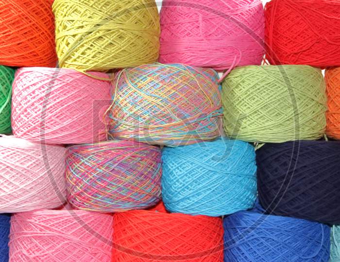 Yarn And Wool In Skeins And Yarns