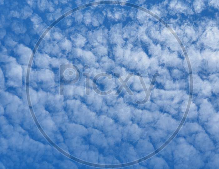 White Clouds Texture Pattern In Beautiful Blue Sky