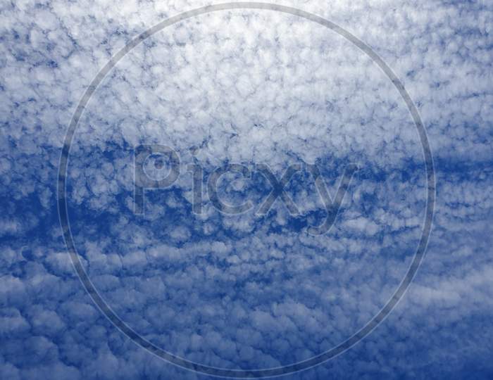 White Clouds Texture Pattern In Beautiful Blue Sky