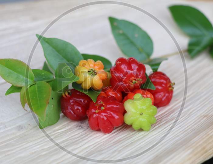 Fresh Brazilian cherry fruits