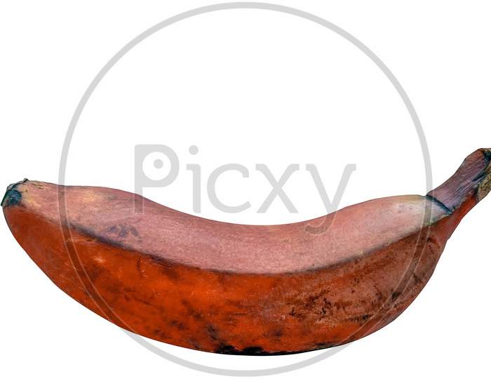 Beautiful Red Banana In White Background. Isolated.